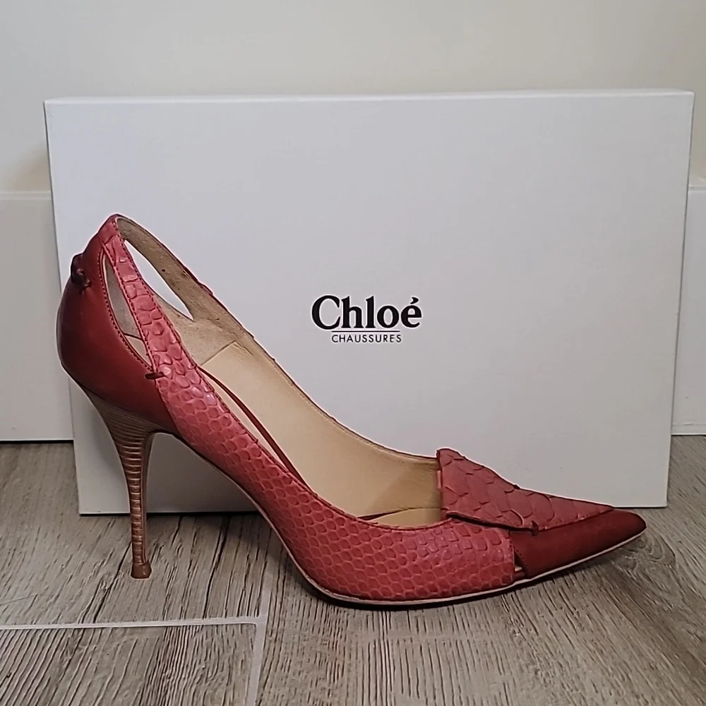 Chloe Silverado Python Pumps - Picture 2 of 8